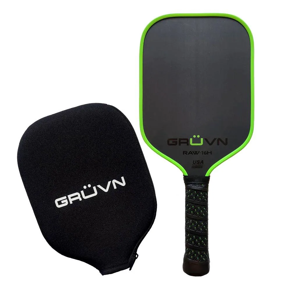 GRUVN Raw-16H Pickleball Paddle Size 16.5'' - Black/Green