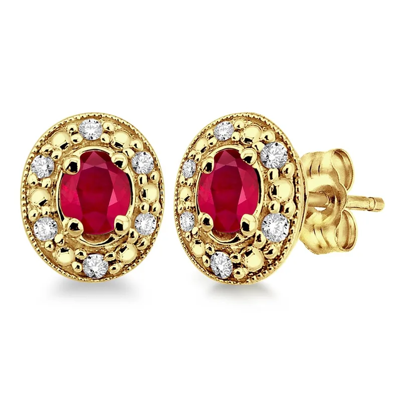 Jilco Inc Diamond & Ruby Earrings