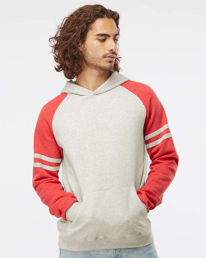 Jerzees® Nublend® Varsity Color-Blocked Raglan Hooded Sweatshirt view 2