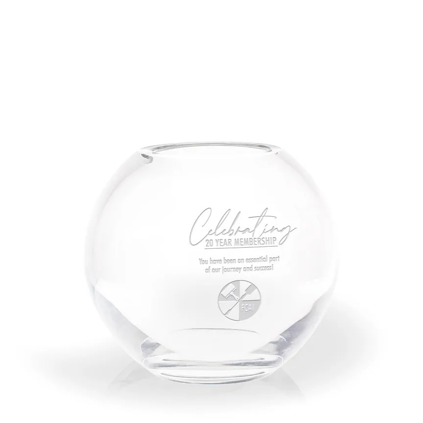Nevah Lead Crystal Rose Bowl Award - Large