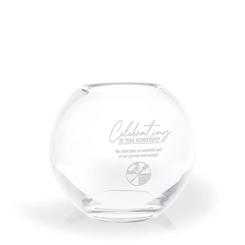 Nevah Lead Crystal Rose Bowl Award - Large
