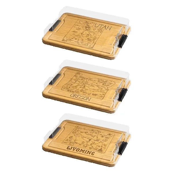 Flip Serve & Store Board - Rectangle with State Engraving
