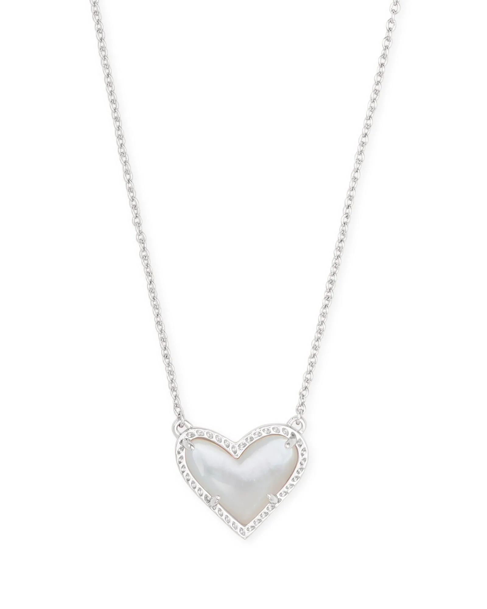 Kendra Scott Ari Heart Short Silver Pendant Necklace