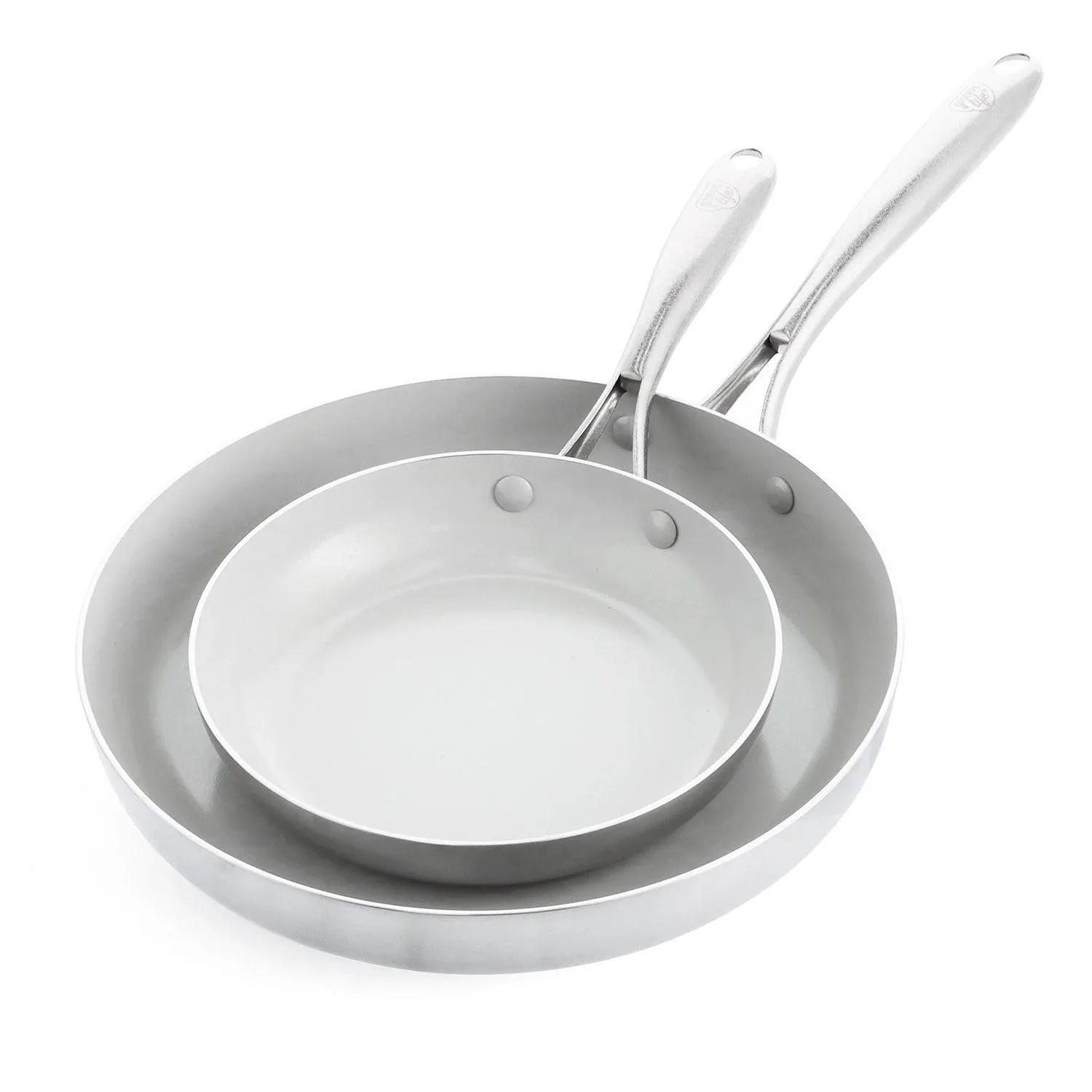 GreenLife Stainless Pro 8" & 11" Ceramic Nonstick Fry Pan Set