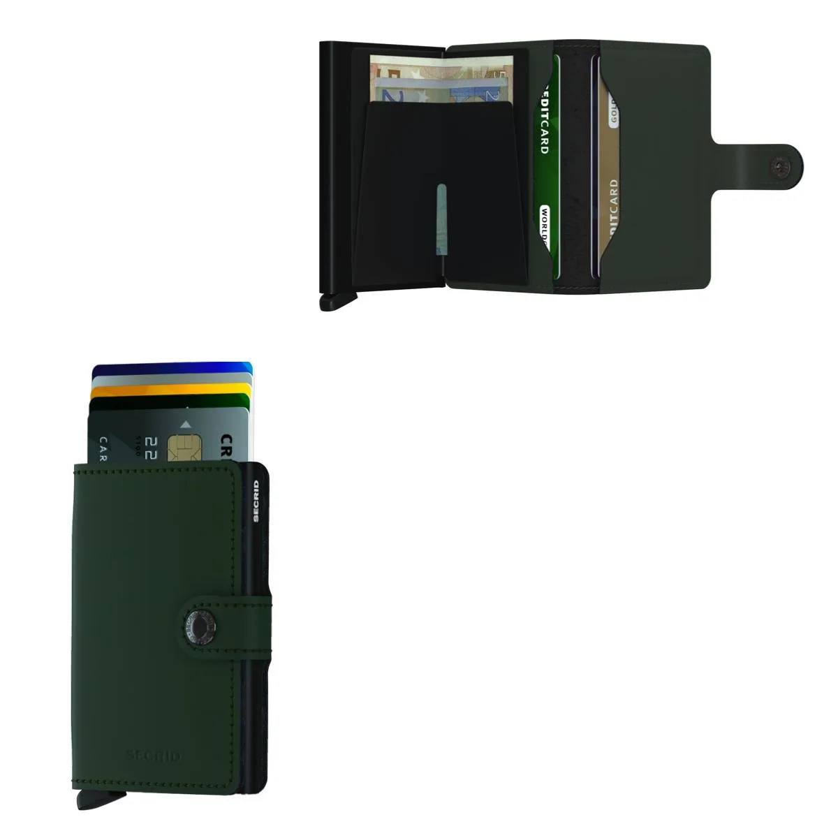 Secrid Miniwallet Matte Leather - Green Black