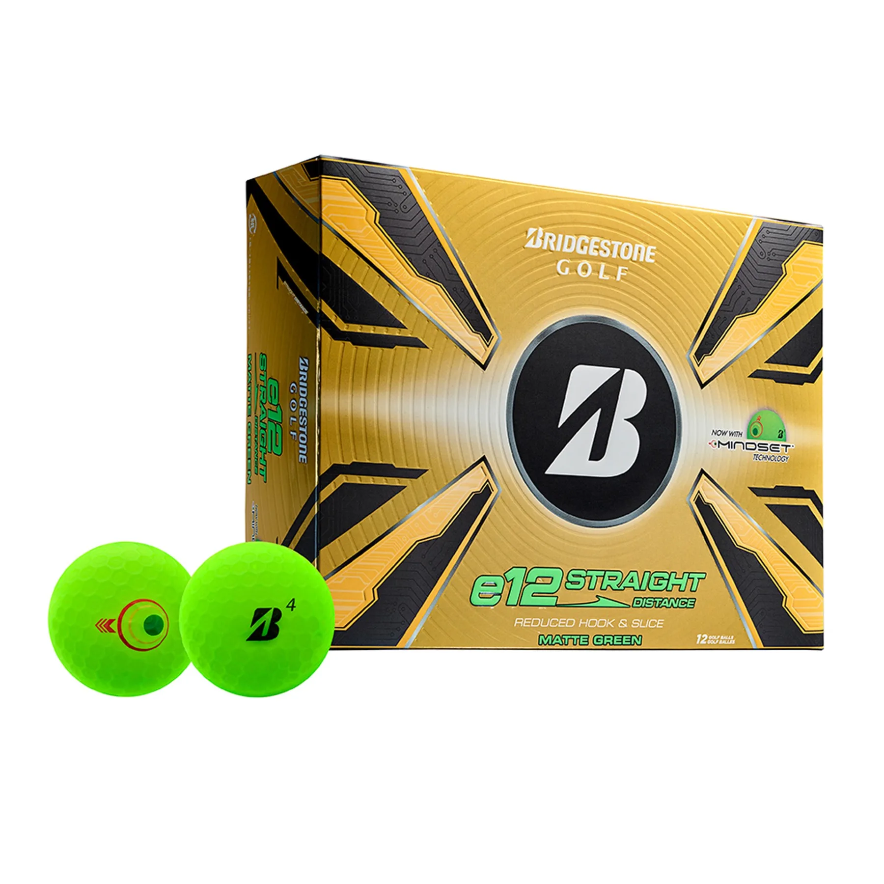 Bridgestone e12 Straight Golf Balls - Matte Green