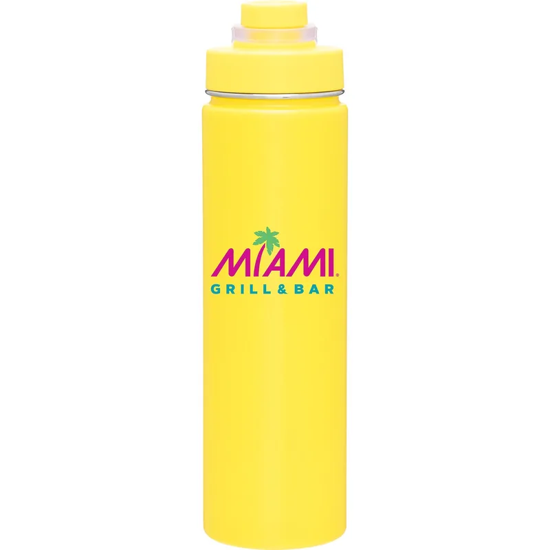 24 oz h2go Conquer Water Bottle (Matte Lemon)