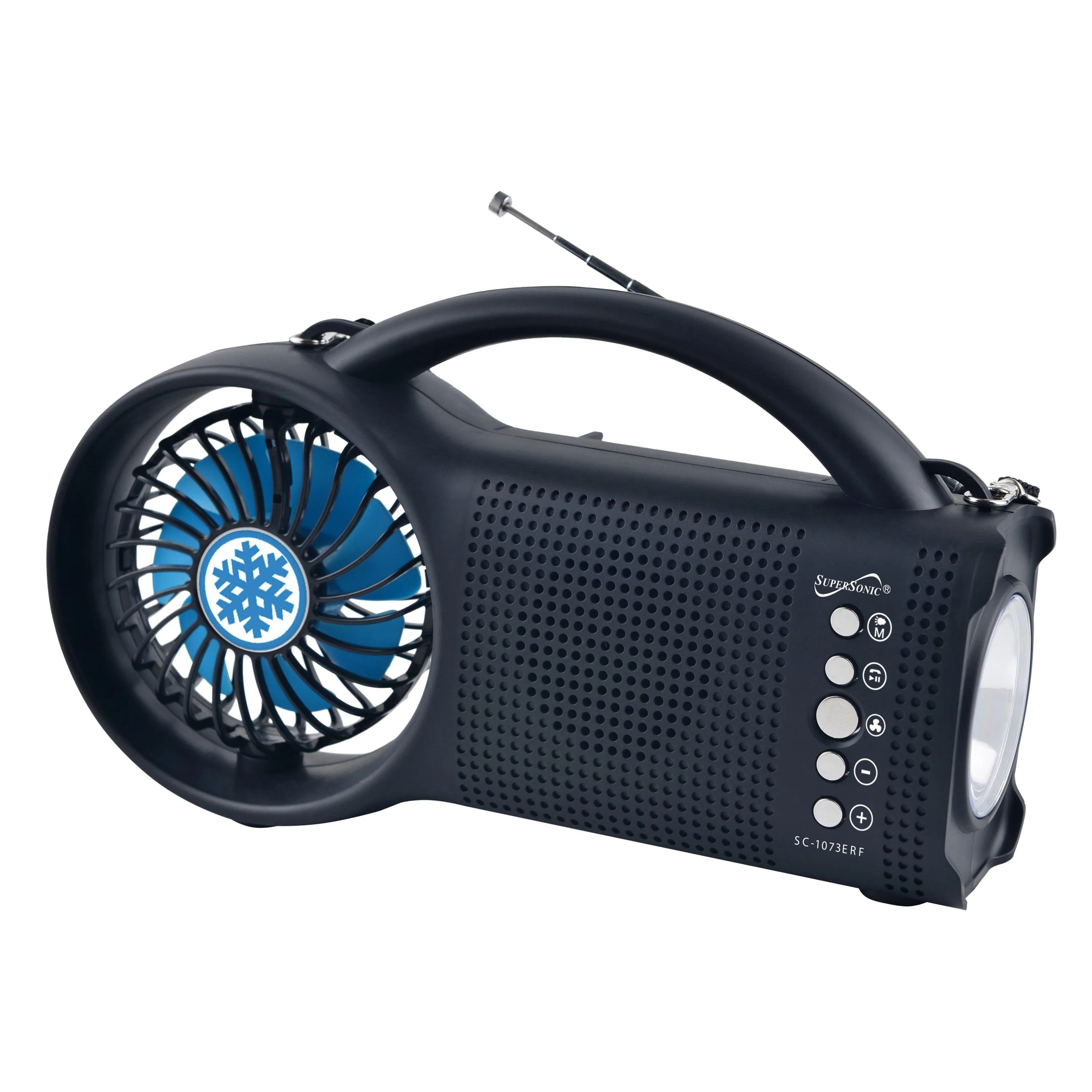 Supersonic Emergency Solar Power Bluetooth Speaker W/ Fm Radio Led & Fan