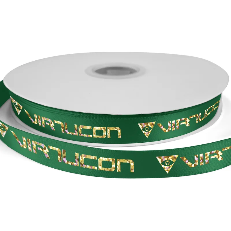5/8" Bridal Satin Ribbon - 100yrd roll - Foil Print view 7