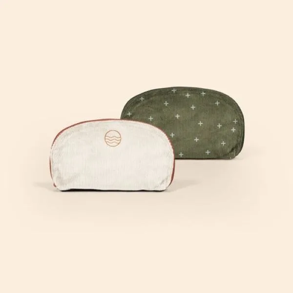 Corduroy Glam Clam Pouch