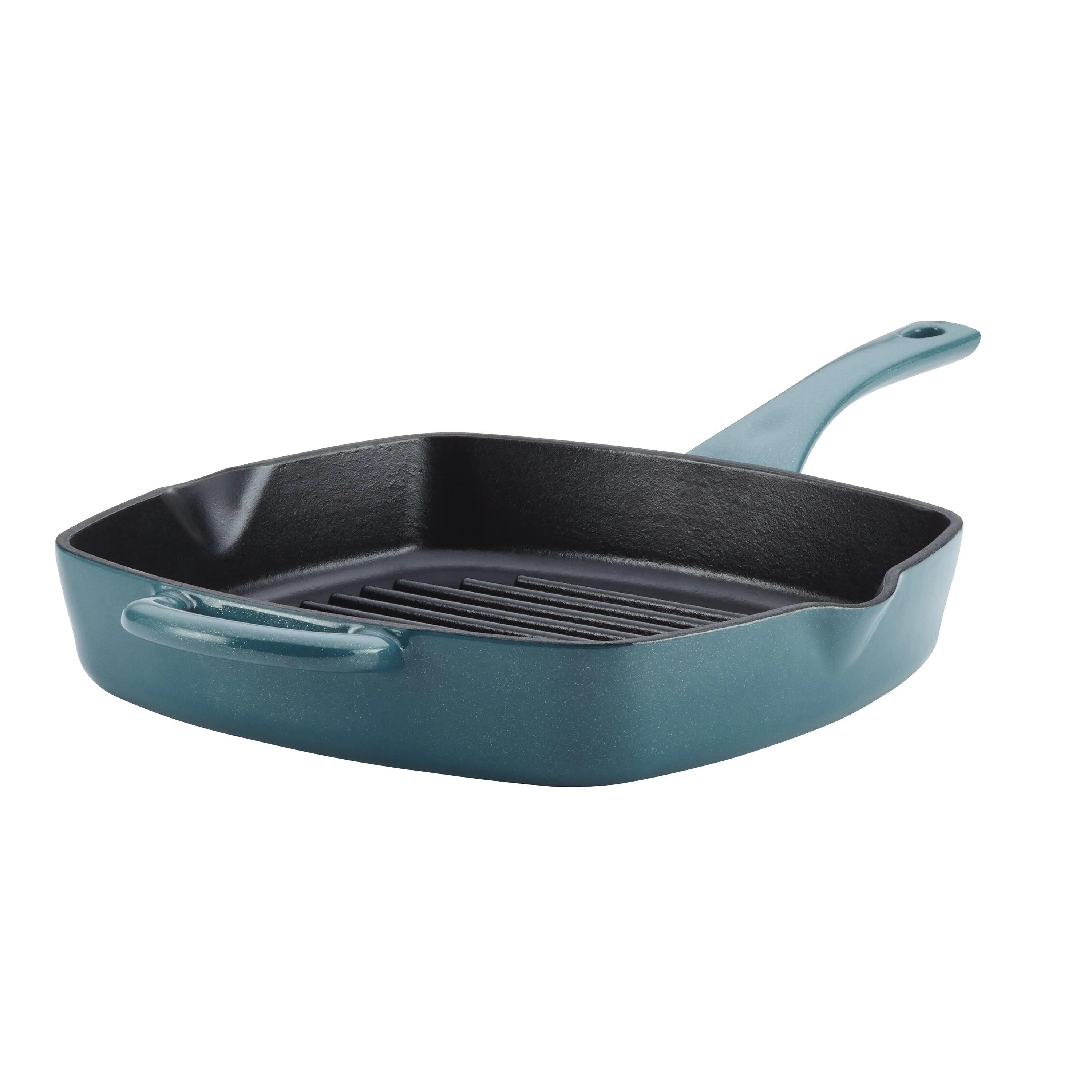 Ayesha Curry 10" Cast Iron Twilight Teal Blue Square Griddle Pan