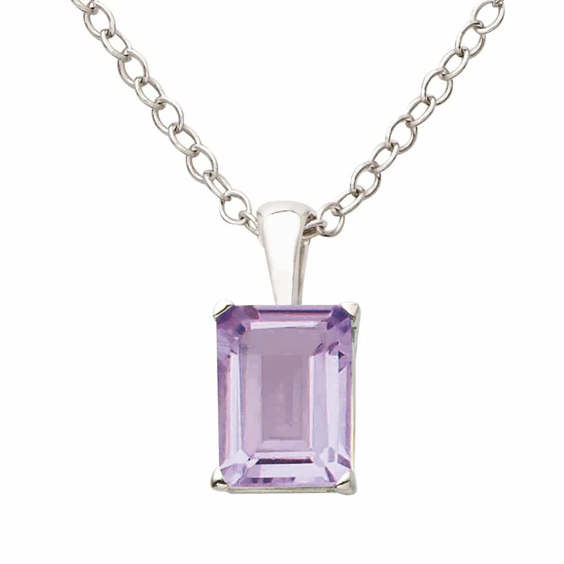 Jilco Inc Amethyst Necklace - Emerald Cut