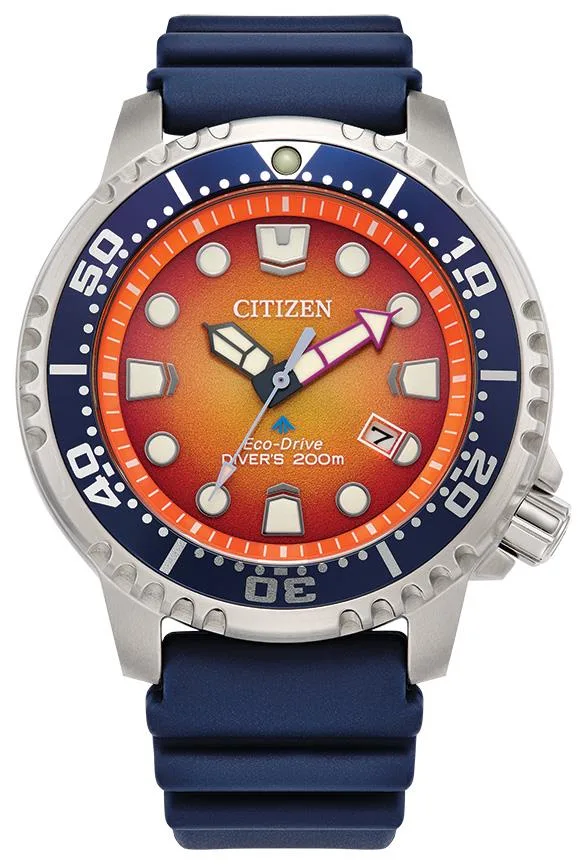 Citizen Watch Men's Promaster Dive Polyurethane Strap Watch, Orange Dial