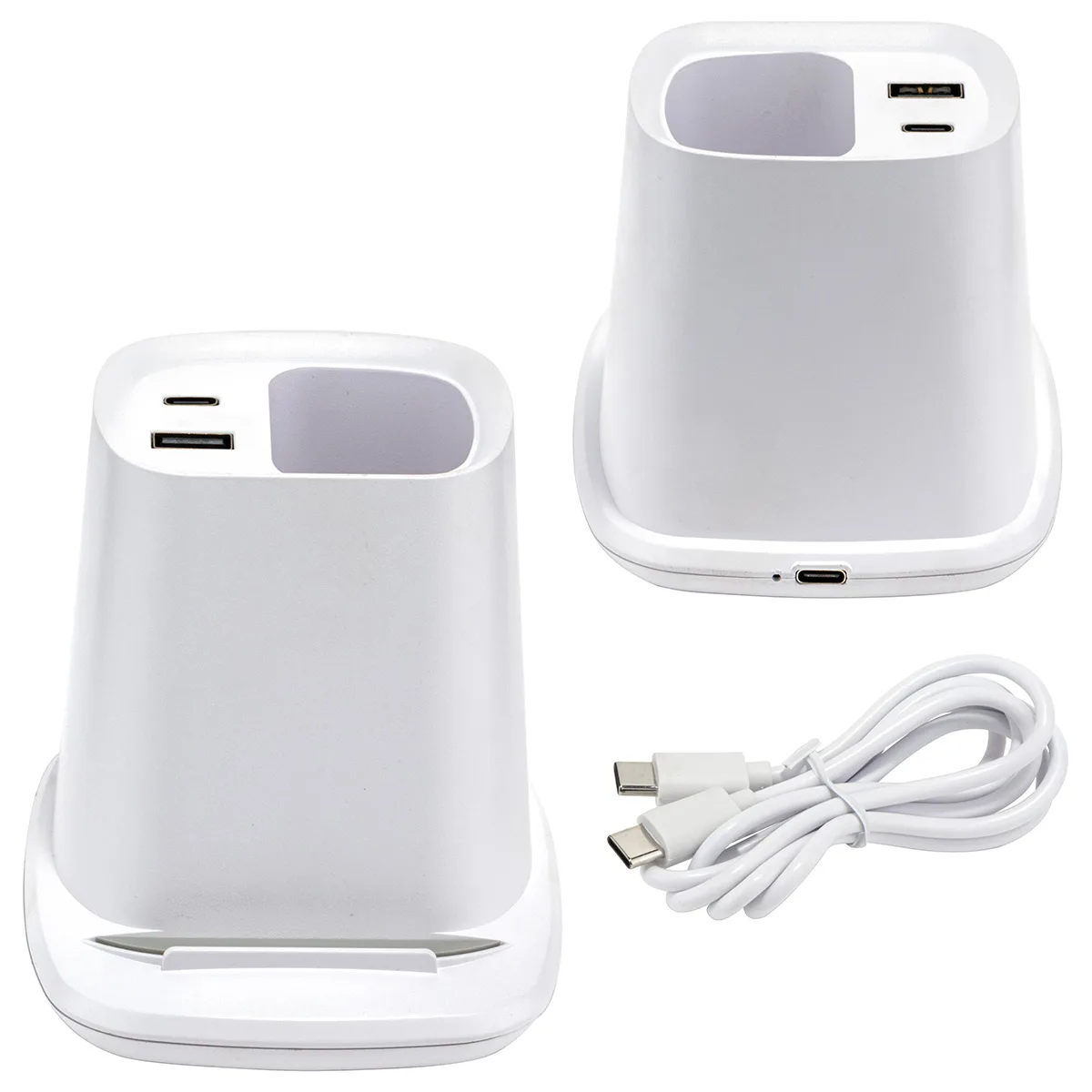 Annex Wireless Charging Stand with Dual Ports & Pen Holder view 2