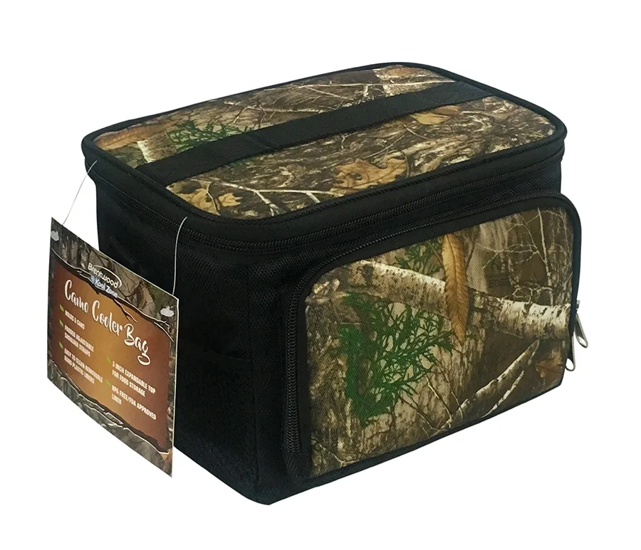 6 Can Camo Cooler Bag w/Hard Plastic Liner