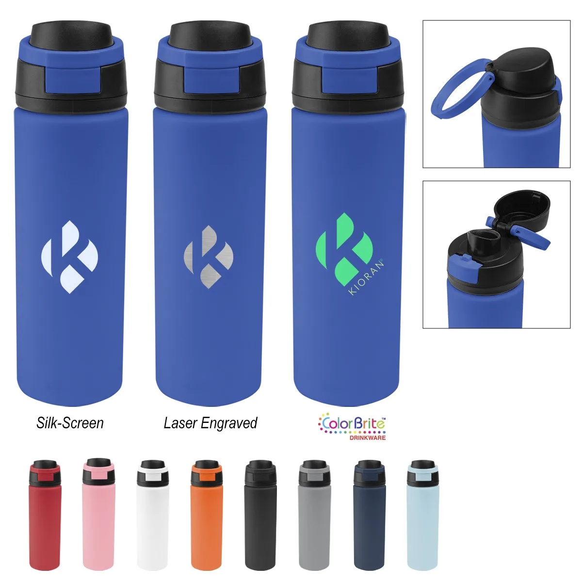 24 Oz. Pop Sip Recycled Stainless Steel Bottle view 2