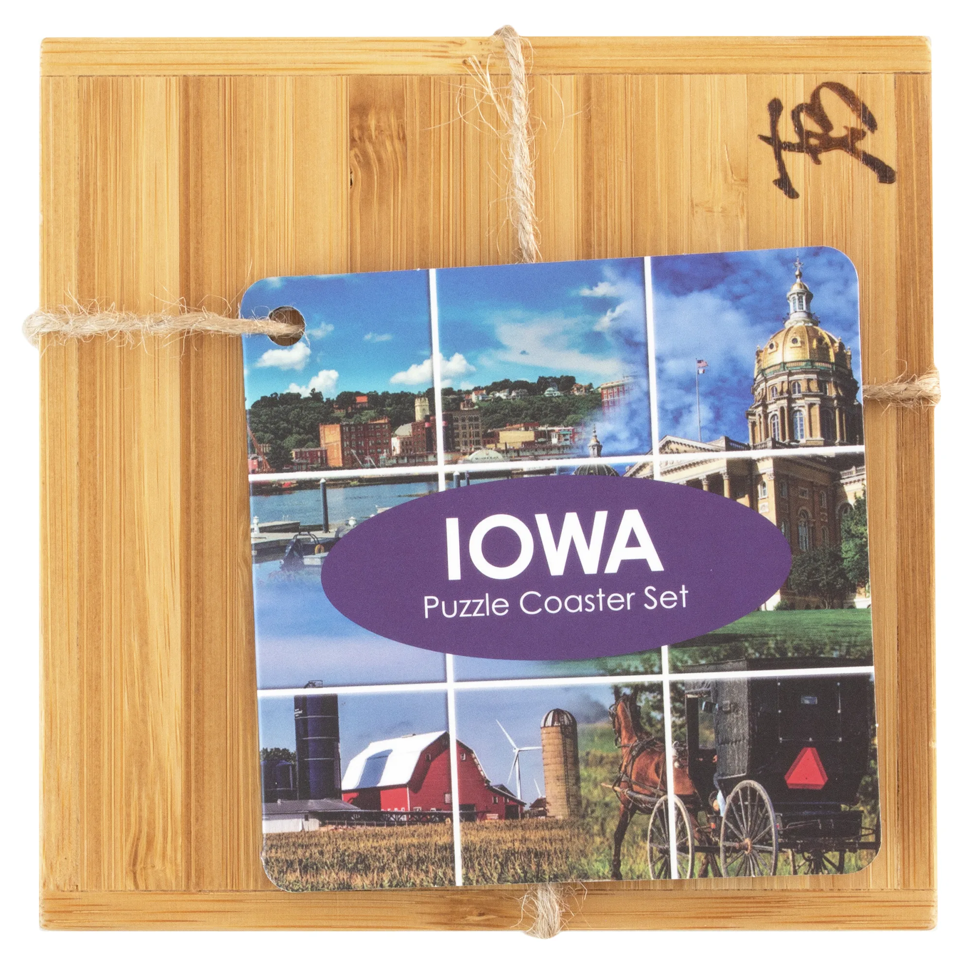 Iowa Puzzle Coaster Set view 5