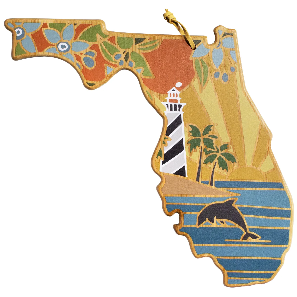 Florida State Shaped Cutting & Serving Board w/Artwork by Summer Stokes