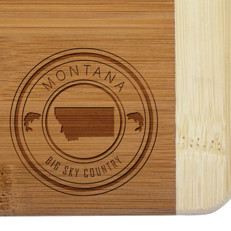 Montana State Stamp 2-Tone Bar Board view 2