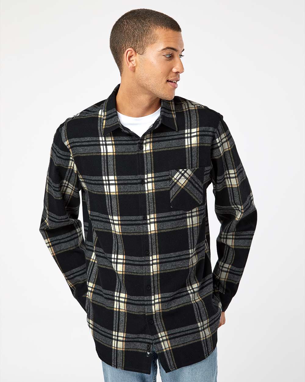 Burnside® Open Pocket Long Sleeve Flannel Shirt