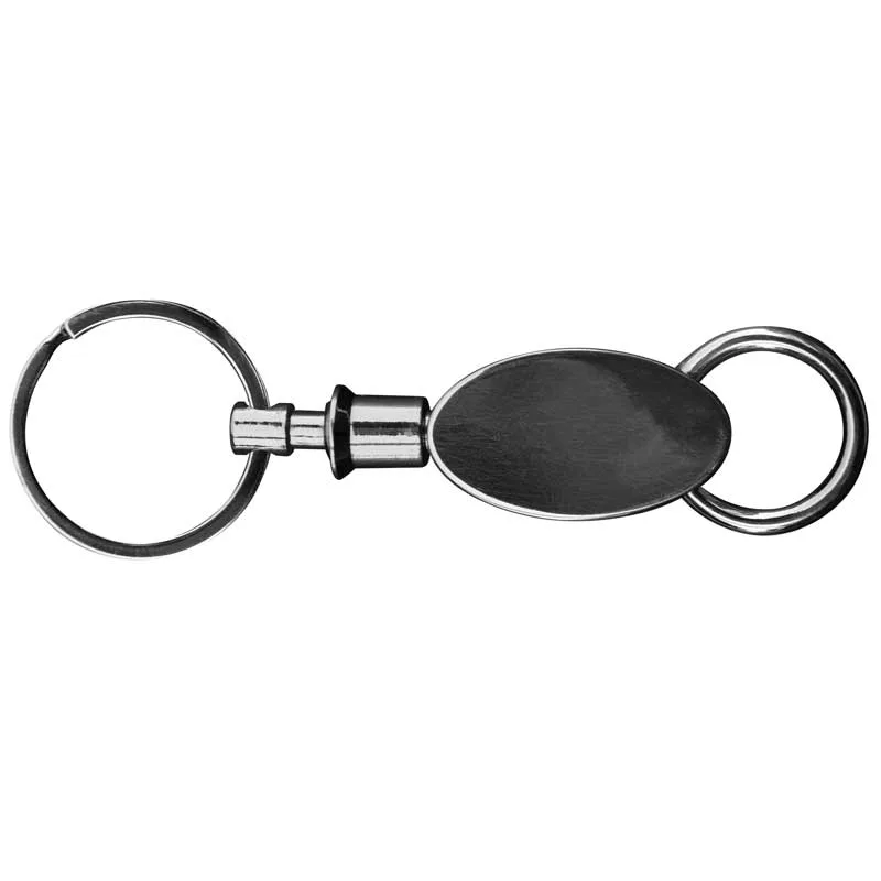 Gunmetal Elliptical Key Chain view 2