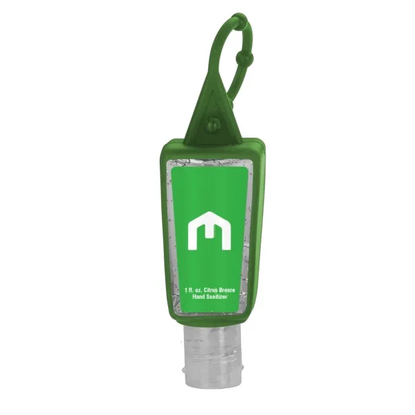 1 oz Single Color Moisture Bead Sanitizer in Trapezoid Bottle + Sleeve