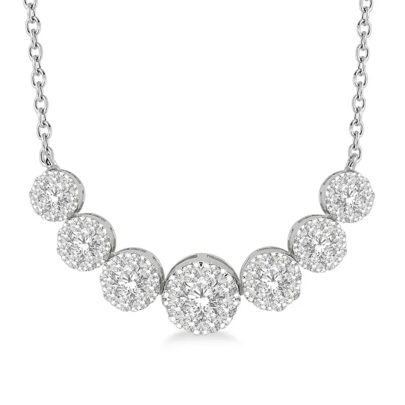 Jilco Inc Diamond Cluster Necklace - 0.75 Wt