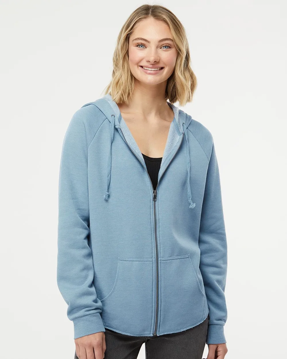 Independent Trading Co.® Women's California Wave Wash Full-Zip Hooded Sweatshirt view 2