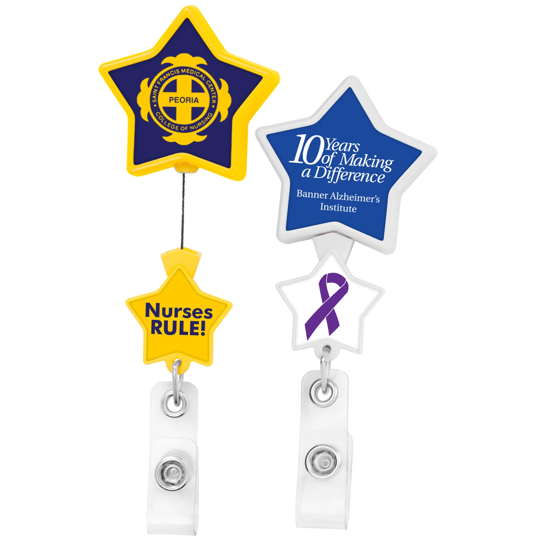 Double Up Star Retractable Badge Reel