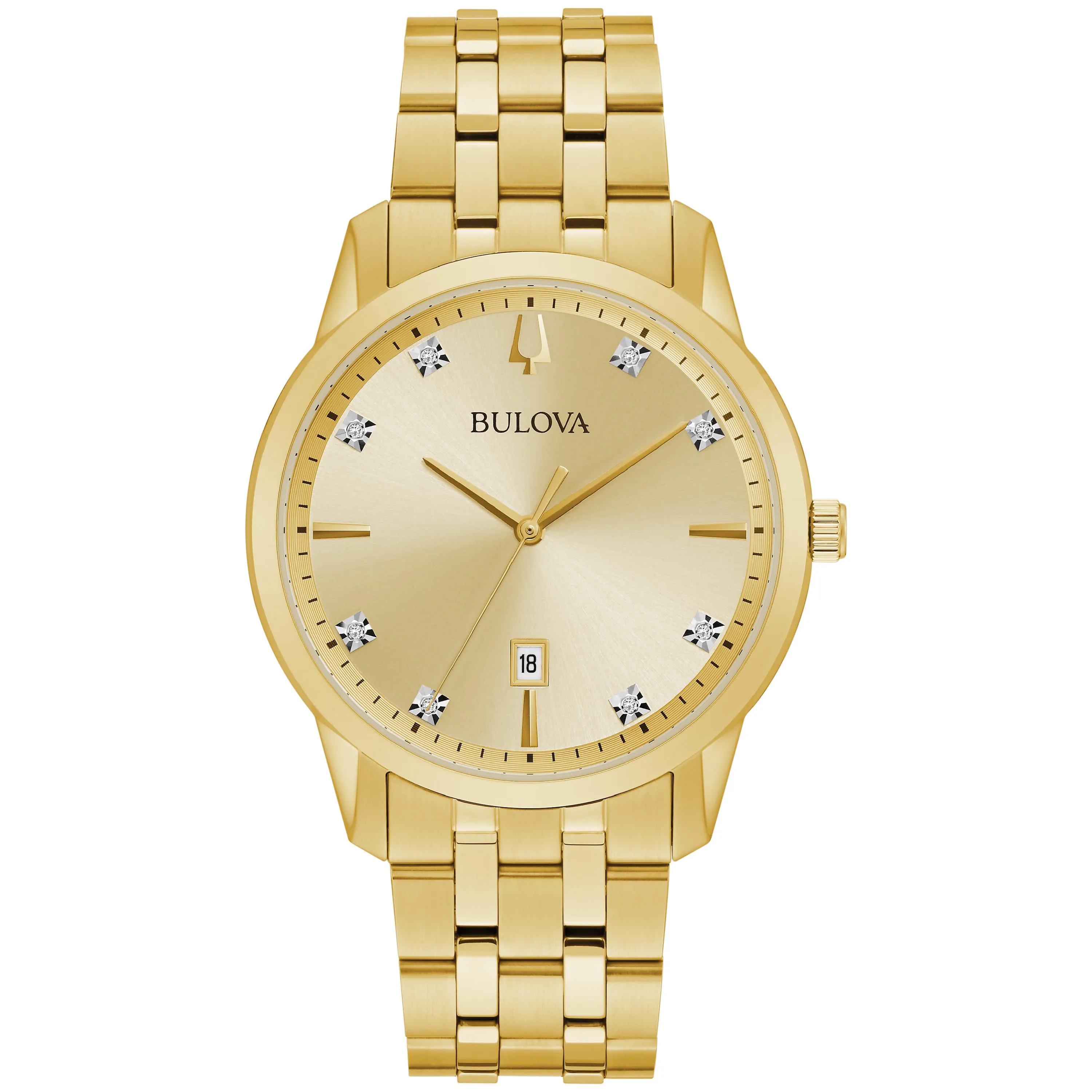 Bulova Watches Men's Sutton Gold-Tone Classic Bracelet Watch