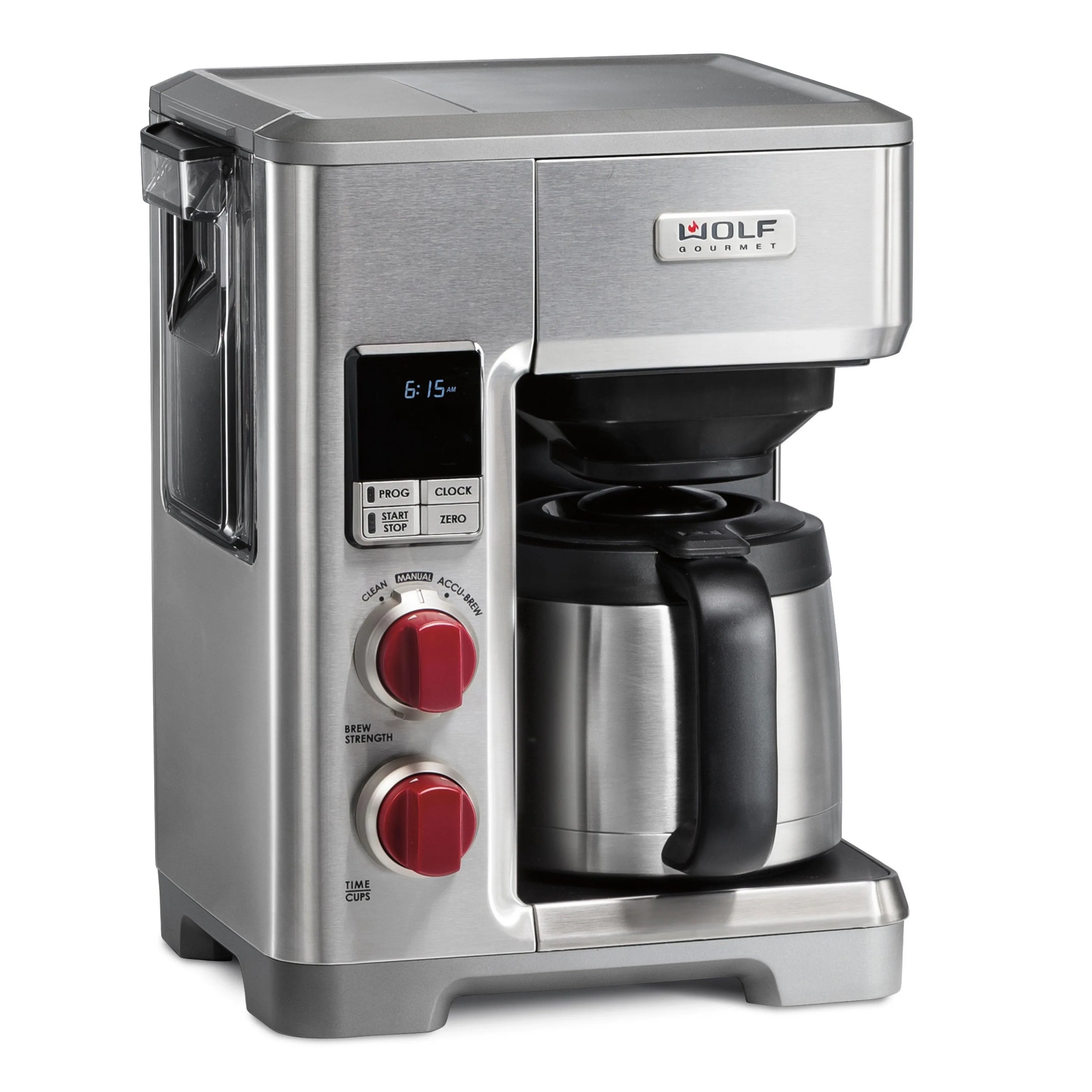 Wolf Gourmet Programmable Drip Coffeemaker w/Red Knobs