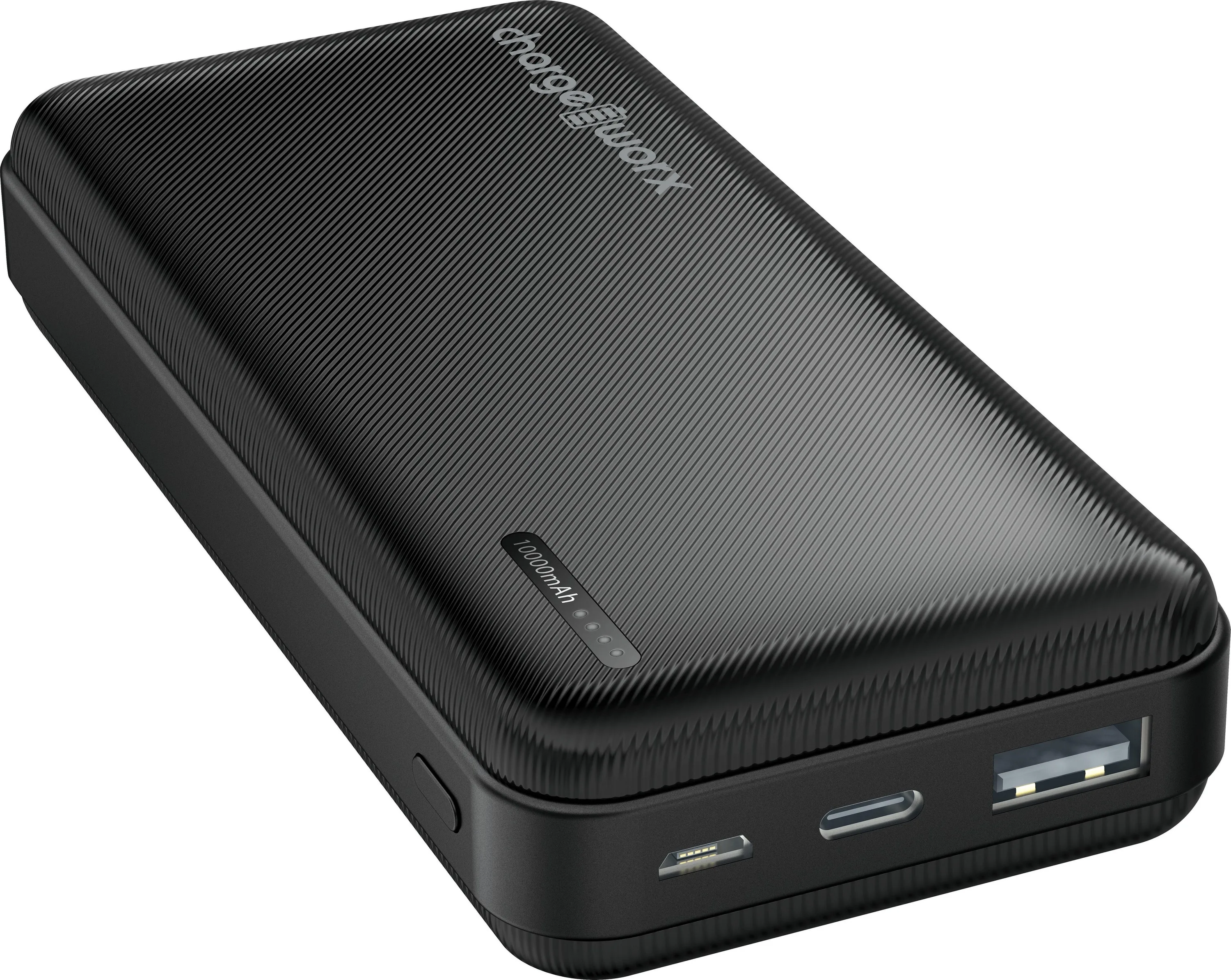 CHARGEWORX Chargeworx 10000Mah Dual Usb Slim Power Bank, Black