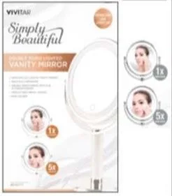 Vivitar® Double-Sided Lighted LED Black Vanity Mirror