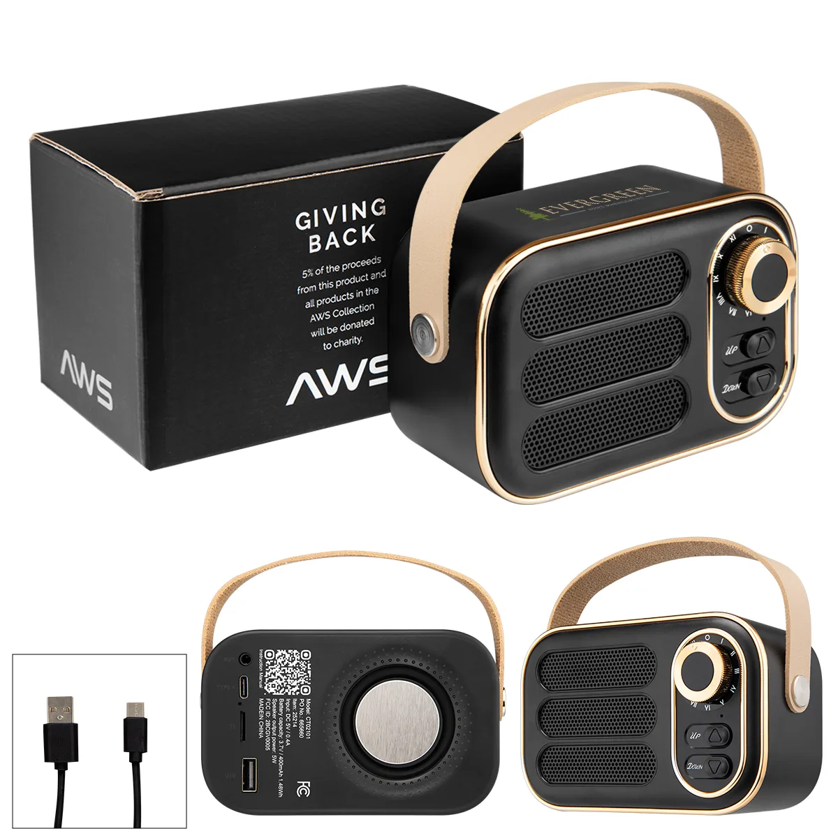 Aws Retro Boom Fm Radio & Wireless Speaker
