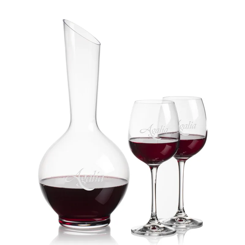 Stemmed Set, Danforth Wine Set, Carafe & 2 Wine