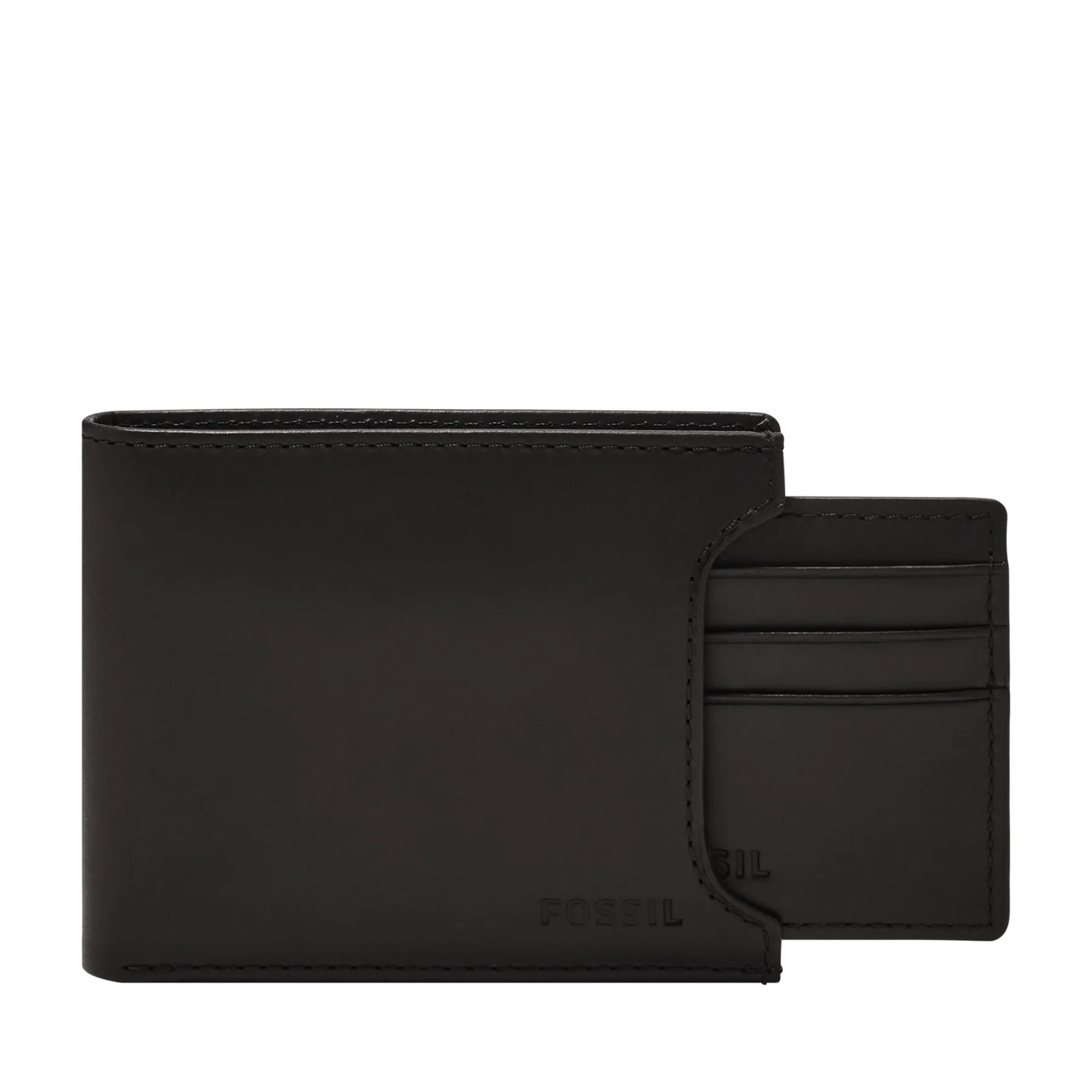Fossil Derrick Leather RFID Sliding 2-in-1 Wallet - Black