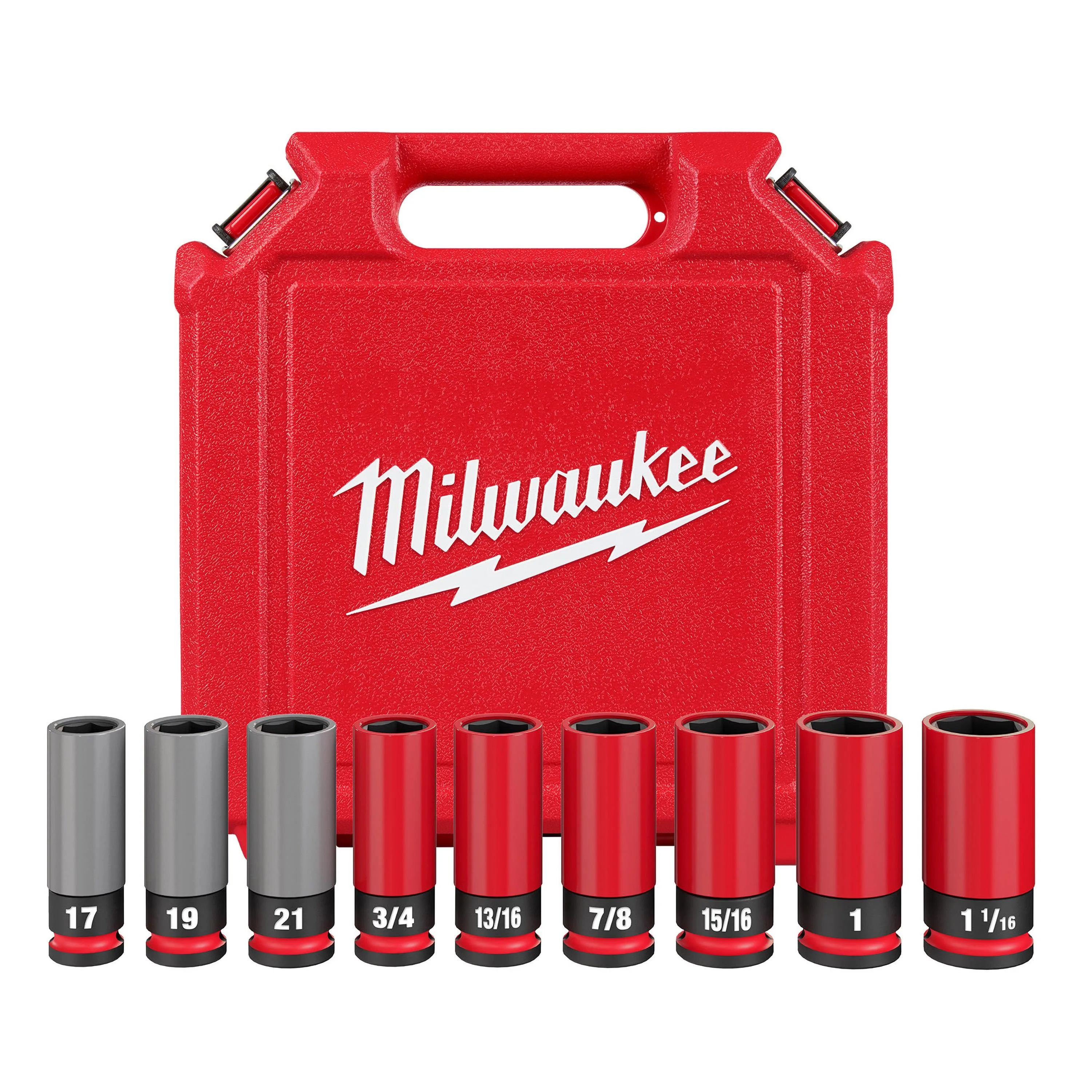 Milwaukee Shockwave Impact Duty 1/2" Drive Sae & Metric 9Pc Lug Nut Wheel Socket Set
