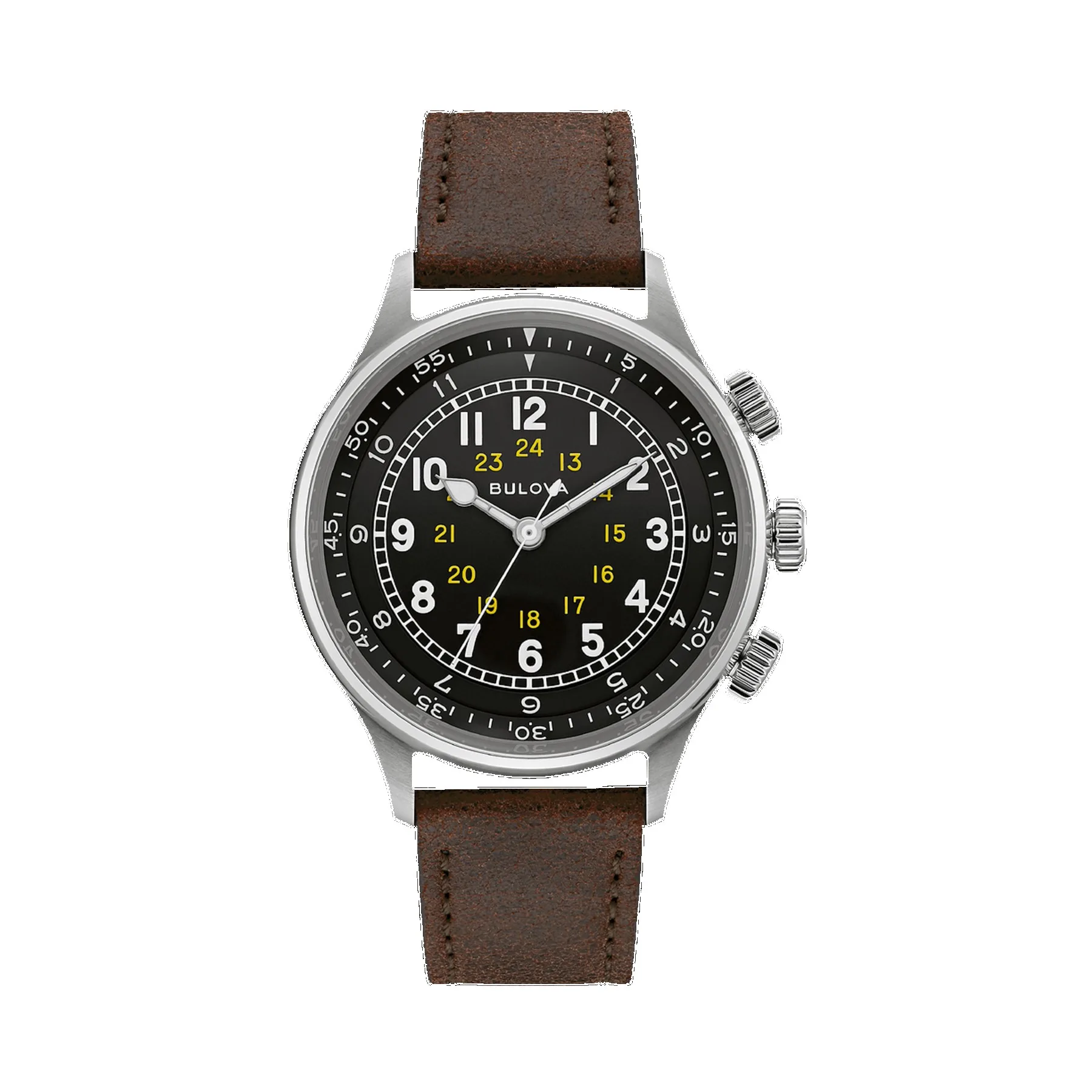 Bulova Men's A-15 Pilot Brown Leather Strap Watch