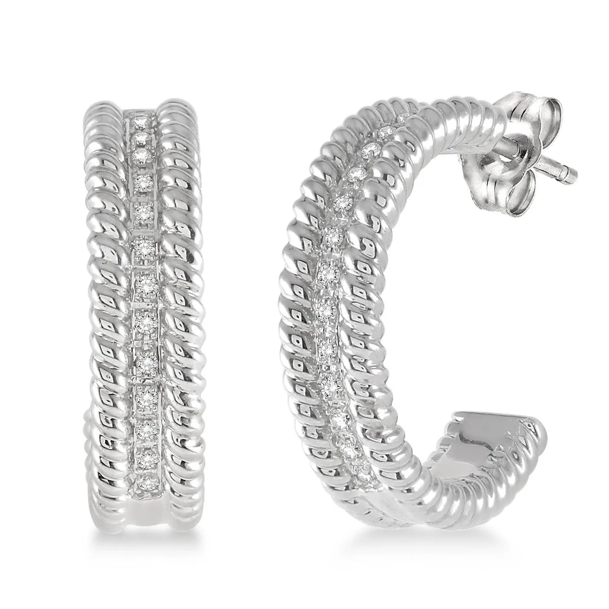 Jilco Inc Diamond Hoop Earrings