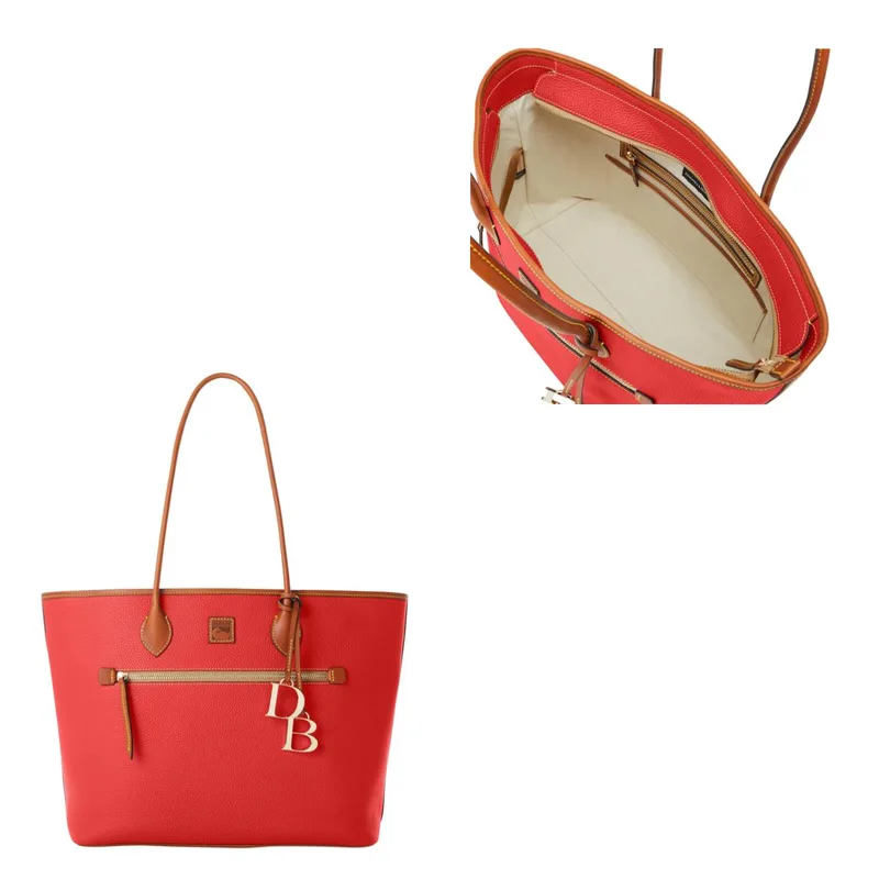 Dooney & Bourke Pebble Grain Large Tote Bag - Red