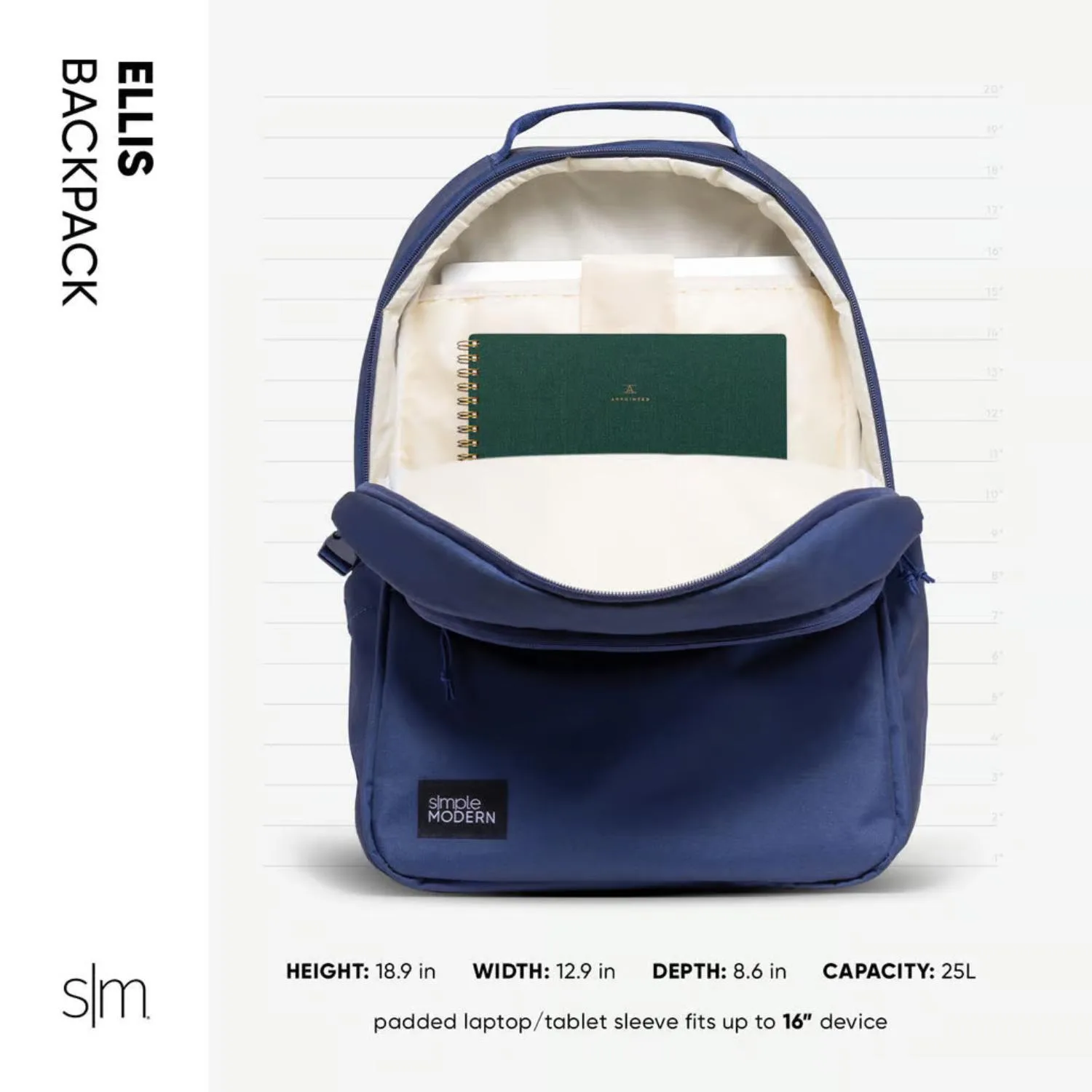 Simple Modern® Recycled 25L Ellis 16" Laptop Backpack view 2