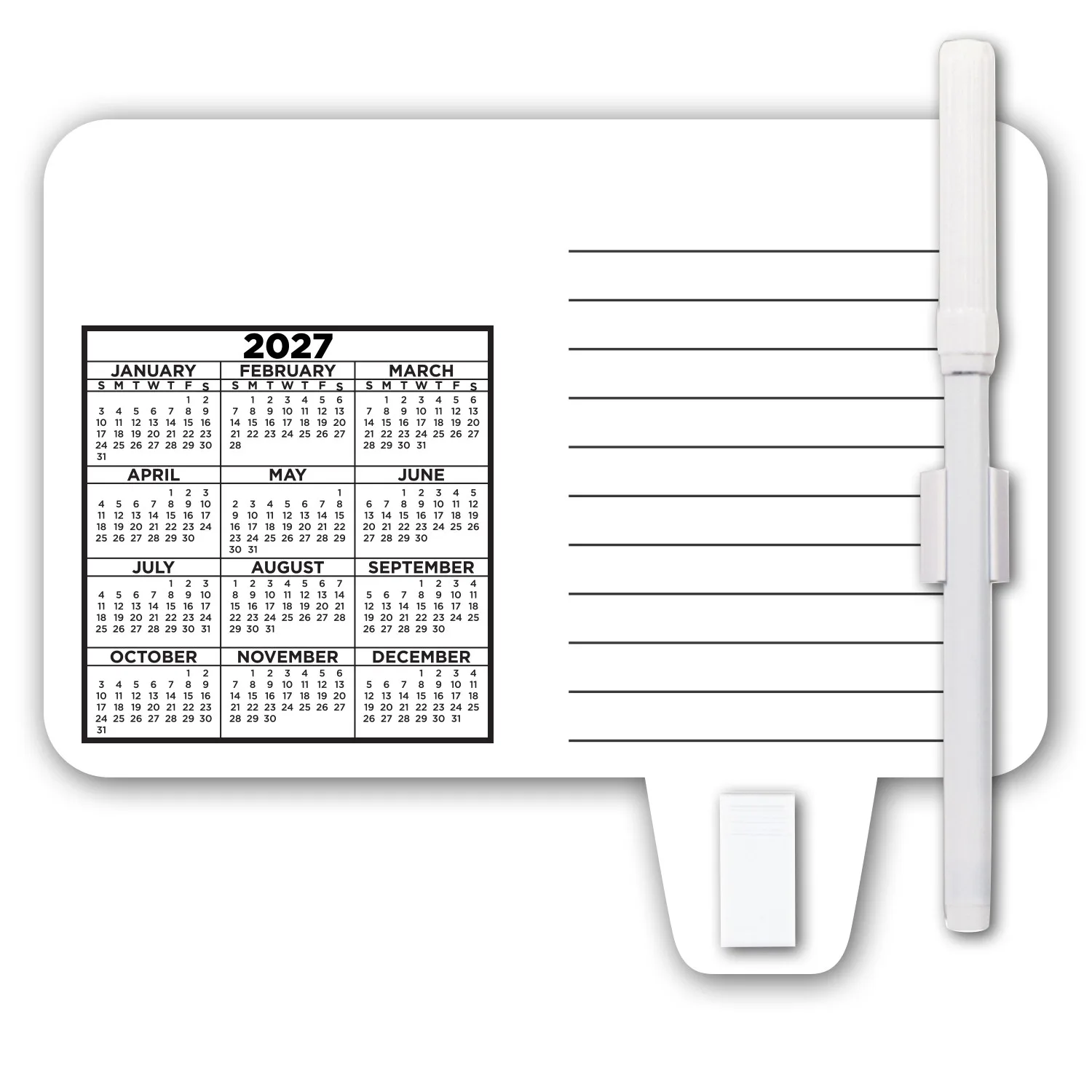 Calendar / Memo Magnet with Clip view 3