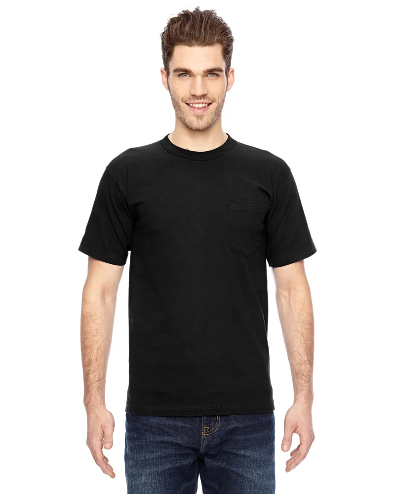 BAYSIDE Unisex USA Made Heavyweight Pocket T-Shirt view 2