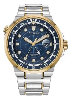 Citizen® Men's Endeavor Eco-Drive® Two-Tone Bracelet Watch w/Blue Dial