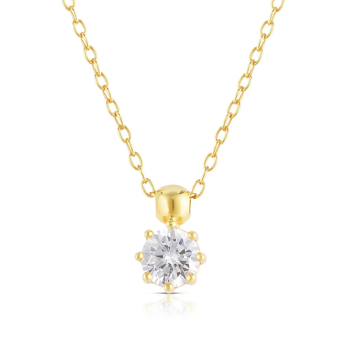 Jilco Inc Solitaire White Topaz Necklace