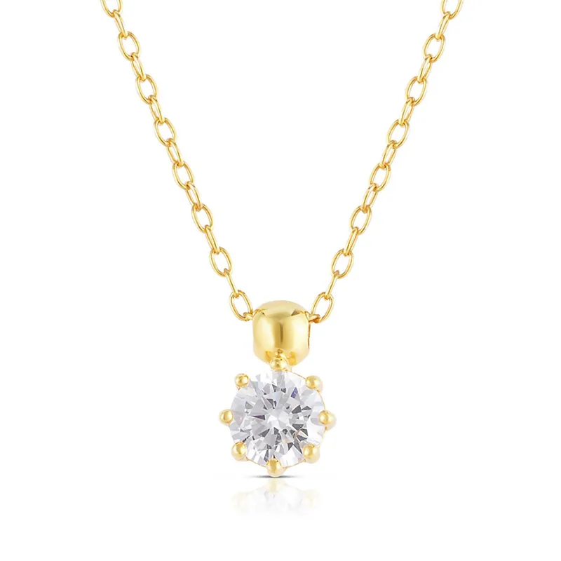 Jilco Inc Solitaire White Topaz Necklace