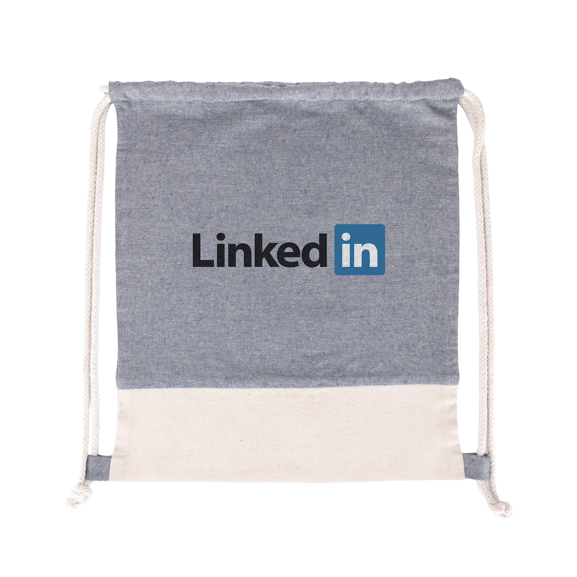 TwinTone Recycled Cotton Drawstring Bag view 5