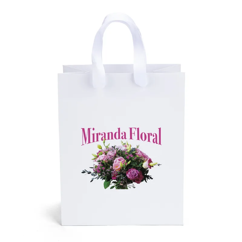 Elizabeth™ - Ribbon Handle Matte Eurotote - Dynamic Color (7 3/4" x 4 3/4" x 9 3/4")