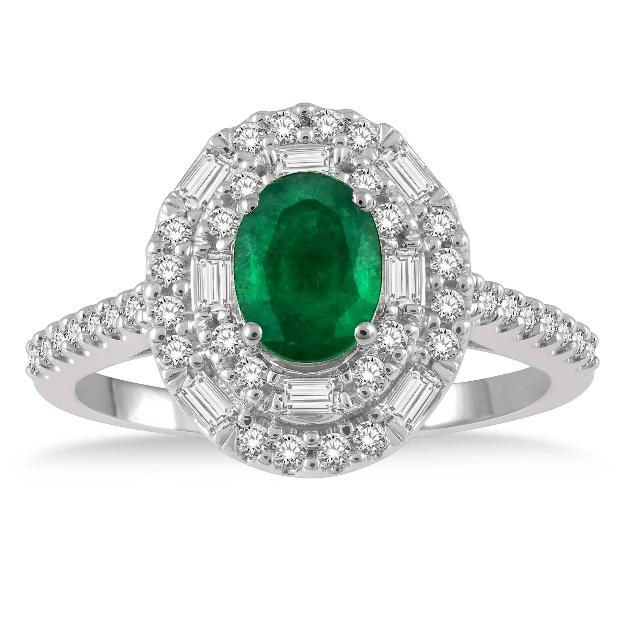 Jilco Inc Diamond And Emerald Ring - Size 9