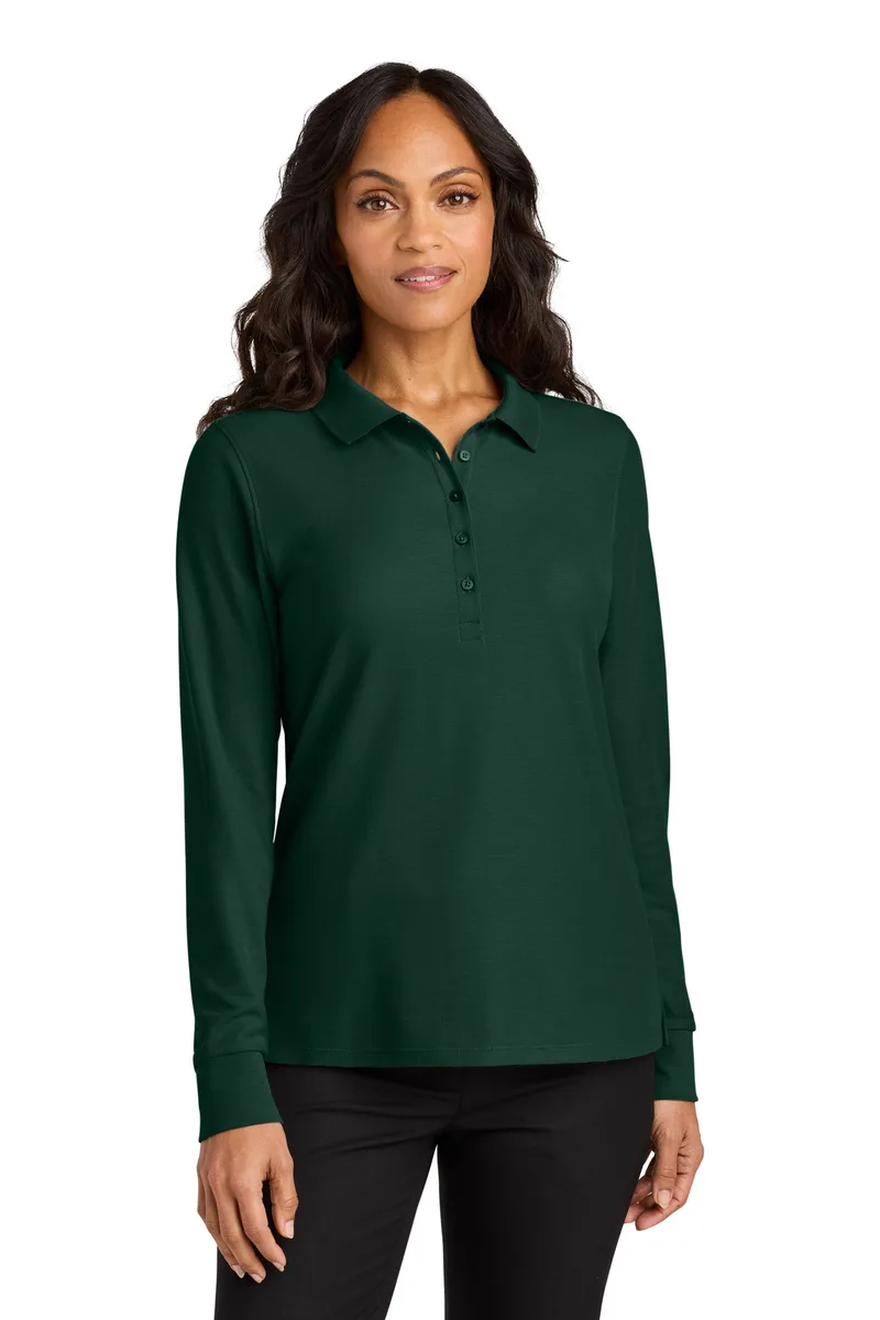 Port Authority® Women's Wearever Signature Pique Long Sleeve Polo view 2